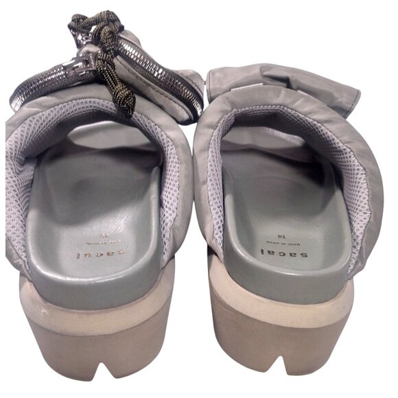 Sacai Women's EU 38 US 8 Mismatched Pocket Slides Sandals Khaki Green Utility - Picture 6 of 8